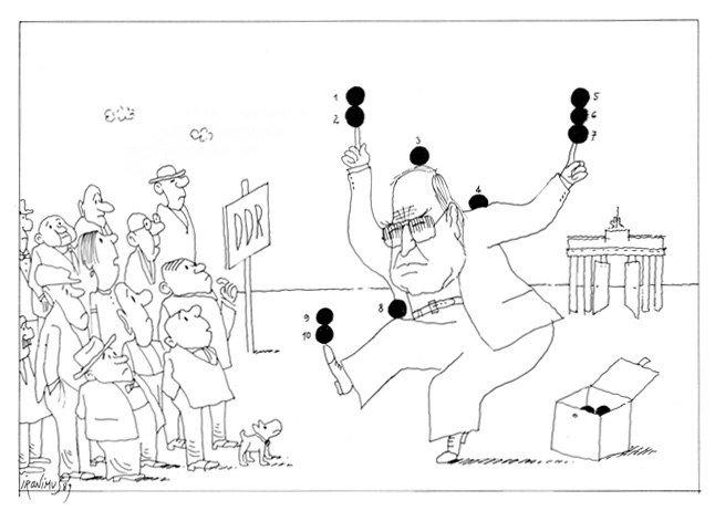Karikatur: Die Zehn Punkte, <i>Die Presse</i> (21. Dezember 1989)