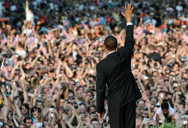 Barack Obama als Präsidentschaftskandidat in Berlin (24. Juli 2008)