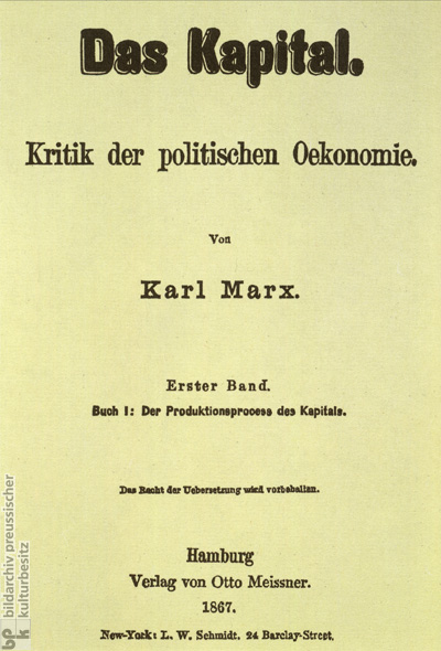 Karl Marx, <I>Das Kapital</i>, Titel der ersten Ausgabe (1867)