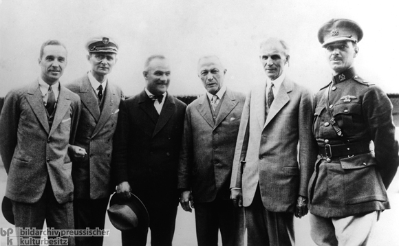 Hugo Junkers and Henry Ford Greeting the Aviators of the "Bremen" (1928)