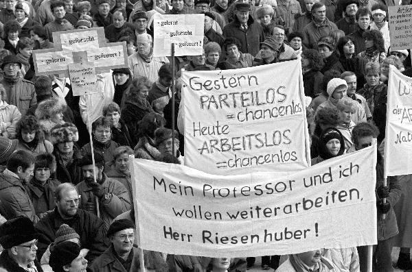 East German Academics Demonstrate in Berlin (February 12, 1991)