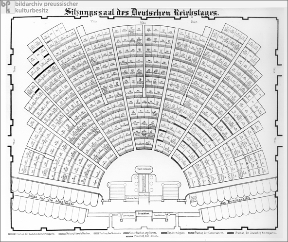 Sitzplan des Reichstags (1874) 