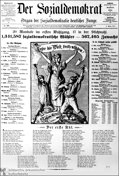 „1,341,587 Sozialdemokratische Wähler” (8. März 1890)