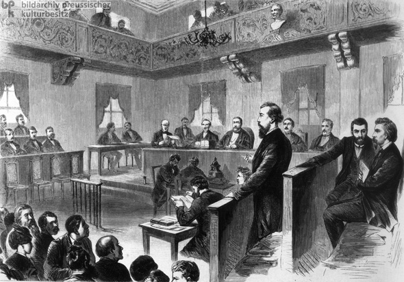 Sozialdemokraten unter Anklage wegen Hochverrates (1872)