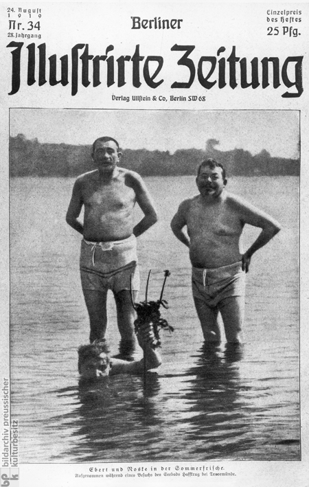 Titel der <i>Berliner Illustrierten Zeitung</i>: Ebert und Noske in der Sommerfrische (August 1919)