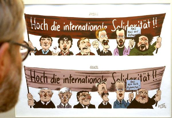 Karikatur auf Politiker der 68er Generation (10. Februar 2003)
