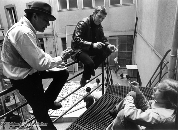 Joseph Beuys mit Wolfgang Wiens und Claus Peymann (1. Mai 1969)