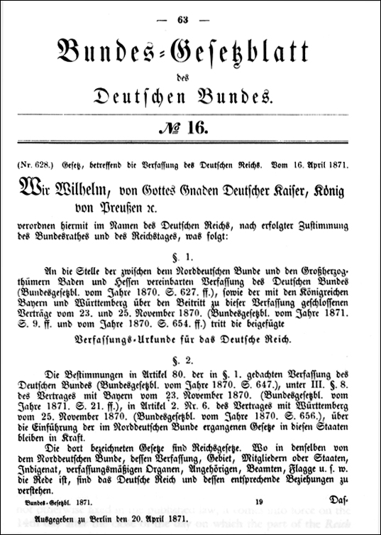 Verfassung des Deutschen Reiches (16. April 1871) 