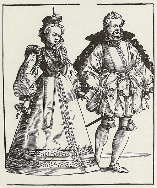Adlige tanzend bei einem Ball (2. Hälfte des 16. Jahrhunderts)