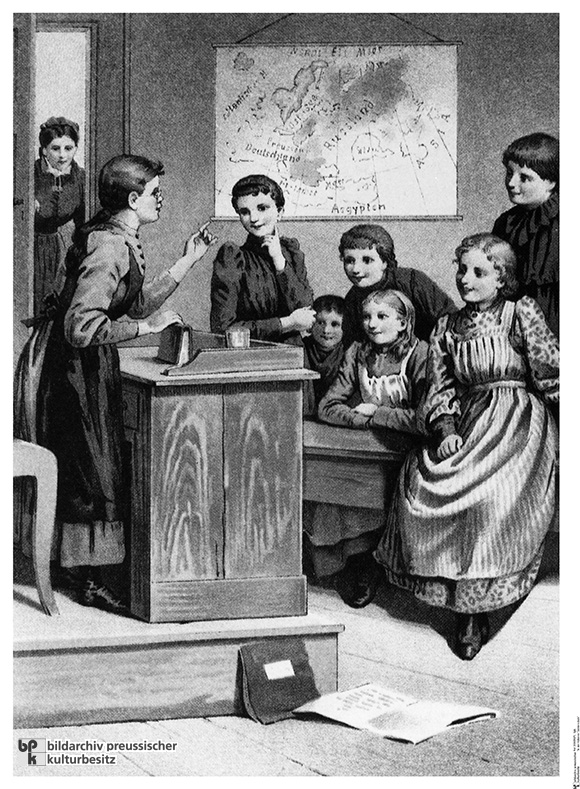In der Höheren Töchterschule (um 1860)