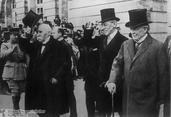 The Big Three of Versailles: Georges Clemenceau, Woodrow Wilson, and David Lloyd George (1919)