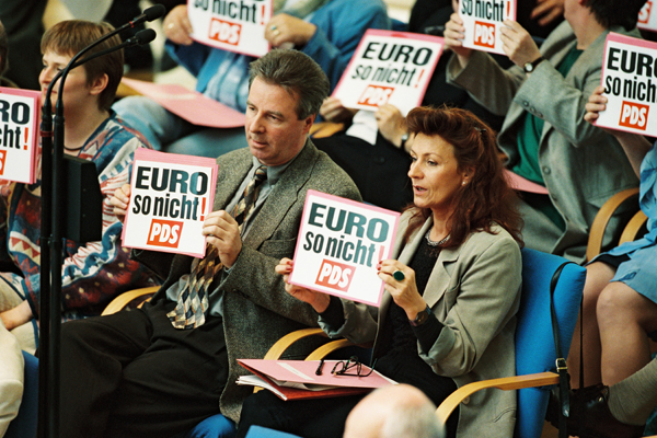Protest der PDS gegen die Einführung des Euro (23. April 1998)