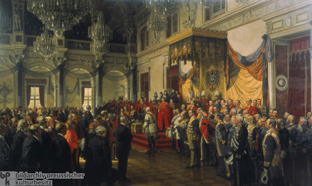 Anton von Werner, <i>Die Eröffnung des Reichstages im Weißen Saal des Berliner Schlosses durch Wilhelm II. am 25. Juni 1888</i> (1893)
