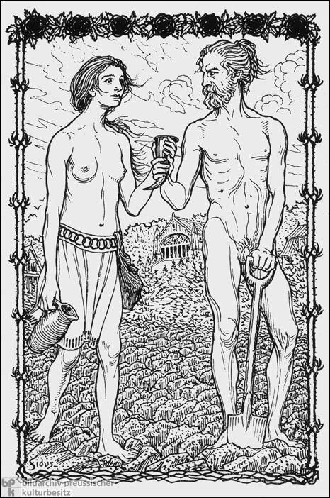 Fidus, <i>Back to Nature – A Couple</i> (1910)