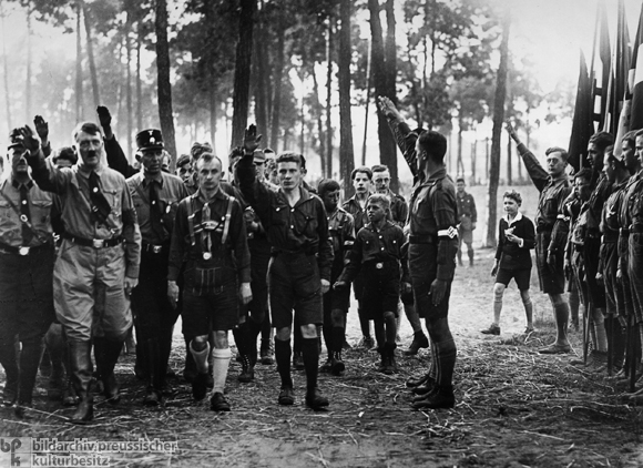 Hitler at a Camp with Karl Gruber, the Founder of the Hitler Youth [<I>Hitler-Jugend</i>] (August 1929)