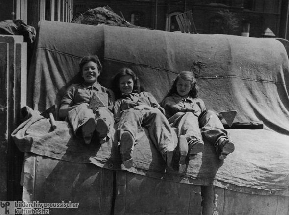 Taking a Break during Clearing Operations in Berlin (1945-46)