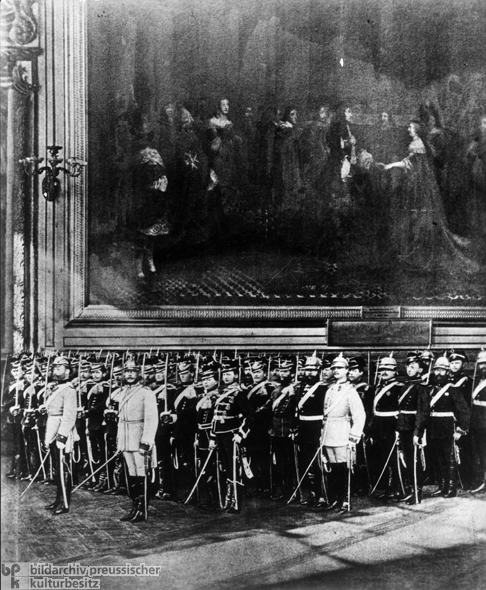 Ehrenabordnungen der deutschen Regimenter im Versailler Schloss (18. Januar 1871)