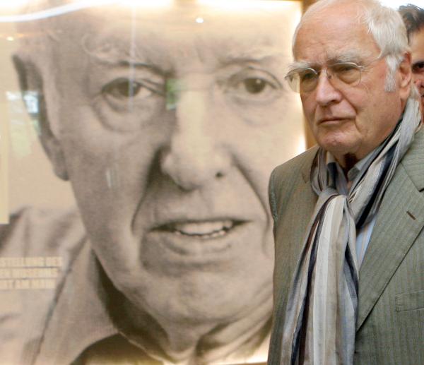 Writer Martin Walser in Front of a Portrait of Ignatz Bubis (May 17, 2007)