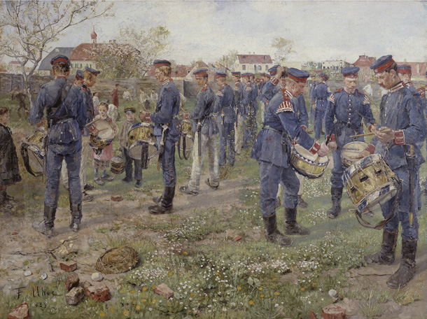 Fritz von Uhde, <i>Bavarian Drummers</i> [<i>Bayrische Trommler</i>] (1883)