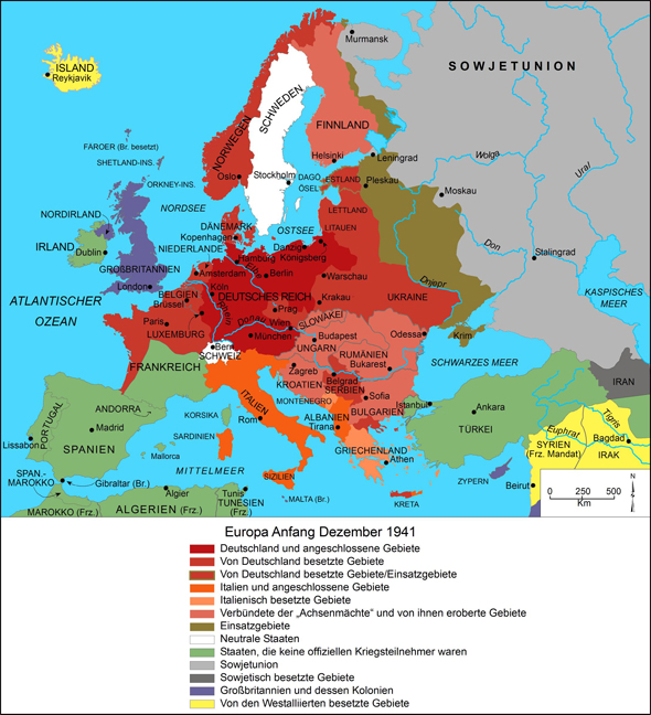 Europa Anfang Dezember 1941