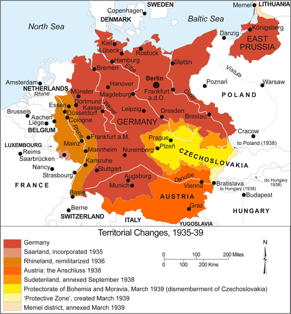 germany before world war 2 map