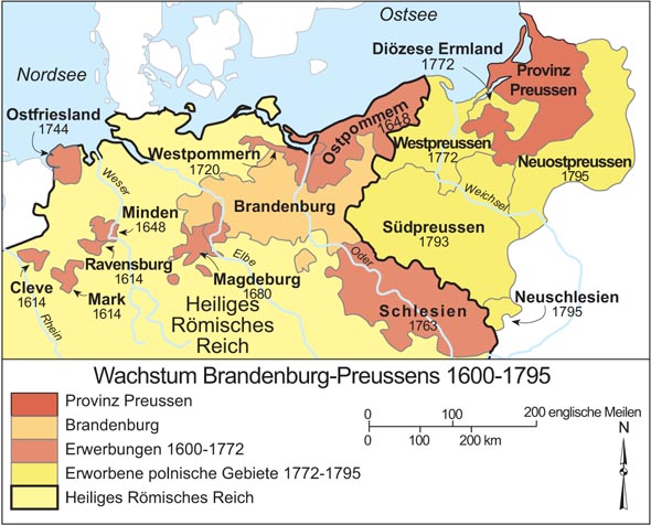 Wachstum Brandenburg-Preussens 1600-1795