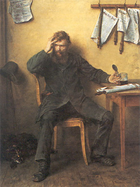 Ludwig Knaus, <i>The Dissatisfied One</i> [<i>Der Unzufriedene</i>] (1877) 
