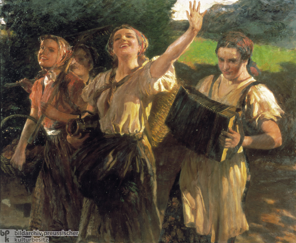 <i>Working Maidens</i>, Painting by Leopold Schmutzler (1940)