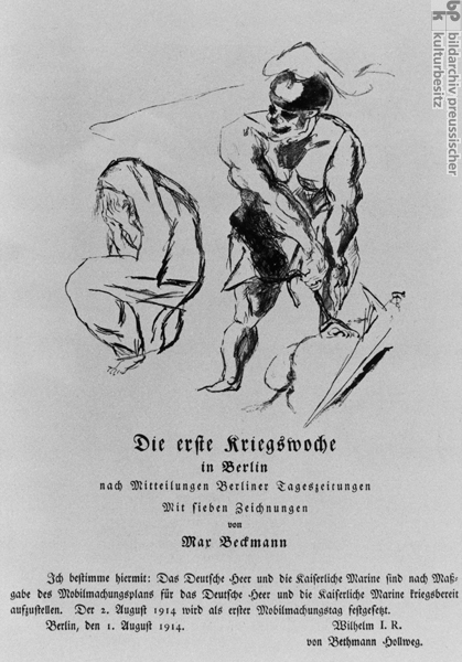 Max Beckmann, <i>Aufbrechender Mars und trauernde Frau</i> (1914)