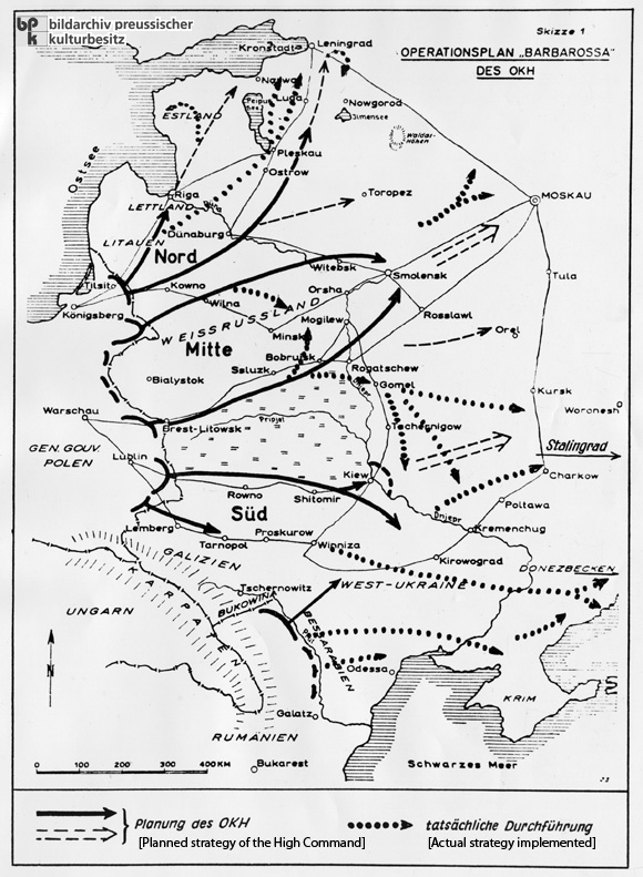 The Army High Command’s Plan for Operation Barbarossa: Cartographic Illustration of the Planned Strategy and the Actual Strategy Implemented (1941)
