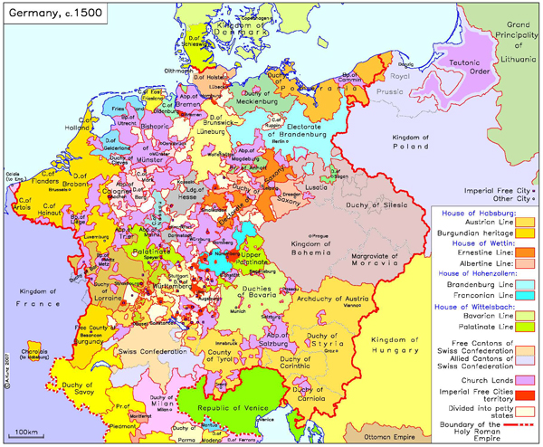 Germany with Imperial and other Cities (c. 1500)